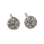 18ct White Gold Diamond Cluster Earrings 0.32ct
