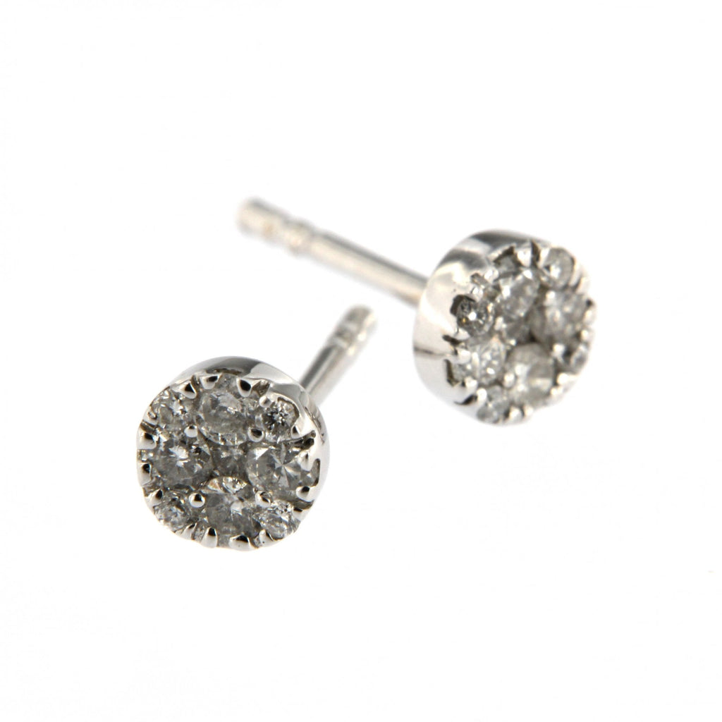 18ct White Gold Diamond Cluster Earrings 0.32ct