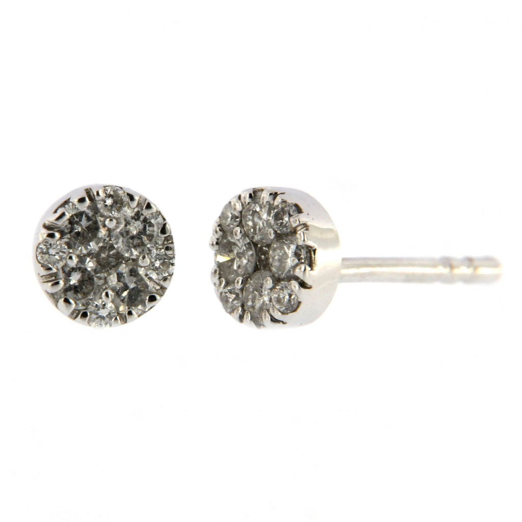 18ct White Gold Diamond Cluster Earrings 0.32ct