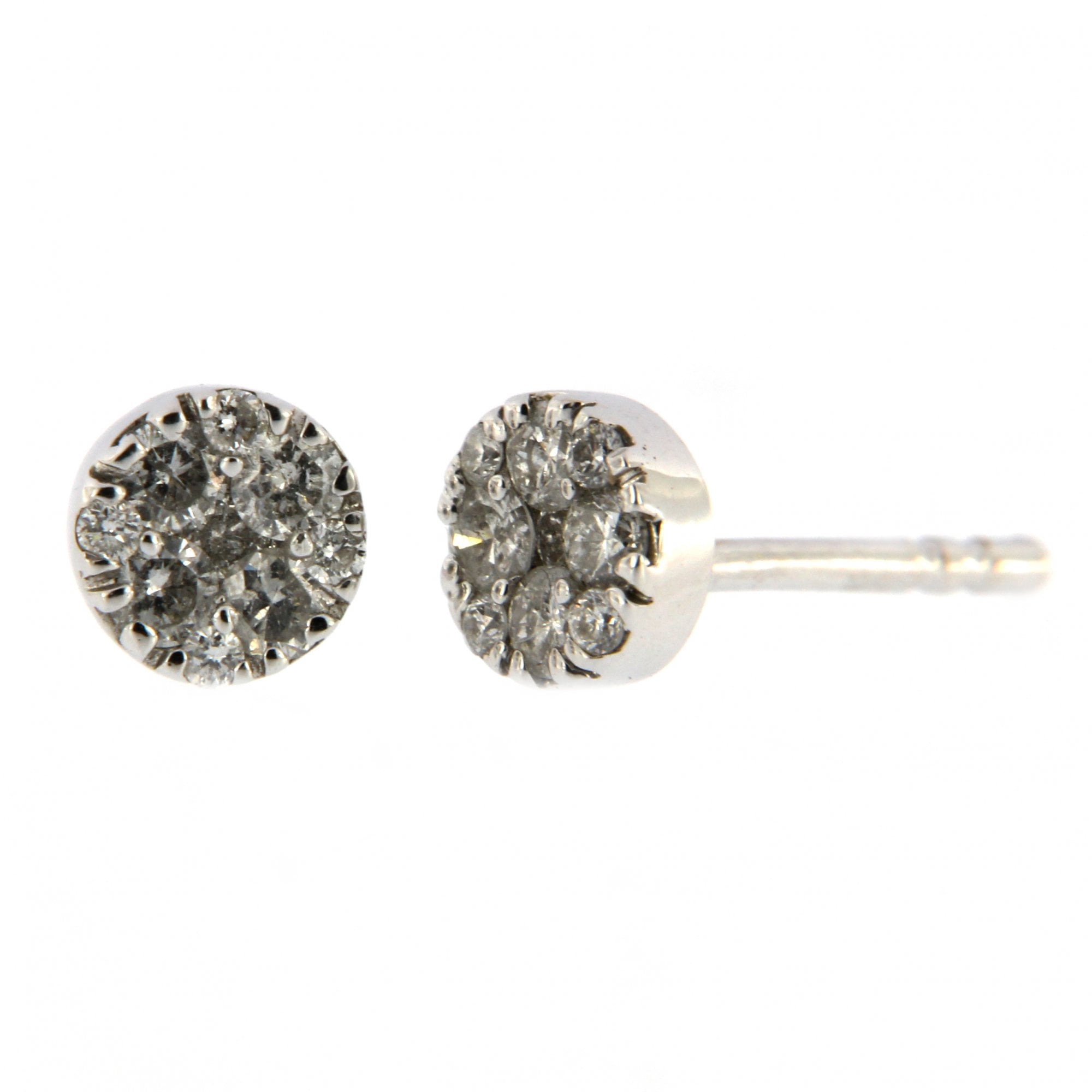 18ct White Gold Diamond Cluster Earrings 0.32ct