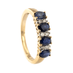 9ct Yellow Gold Sapphire & Diamond 1/2 ET Ring