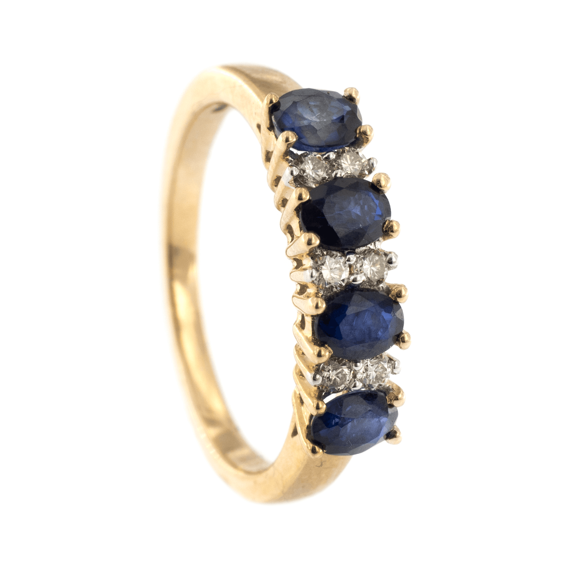 9ct Yellow Gold Sapphire & Diamond 1/2 ET Ring