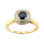 9ct Yellow Gold Sapphire & Diamond Cluster