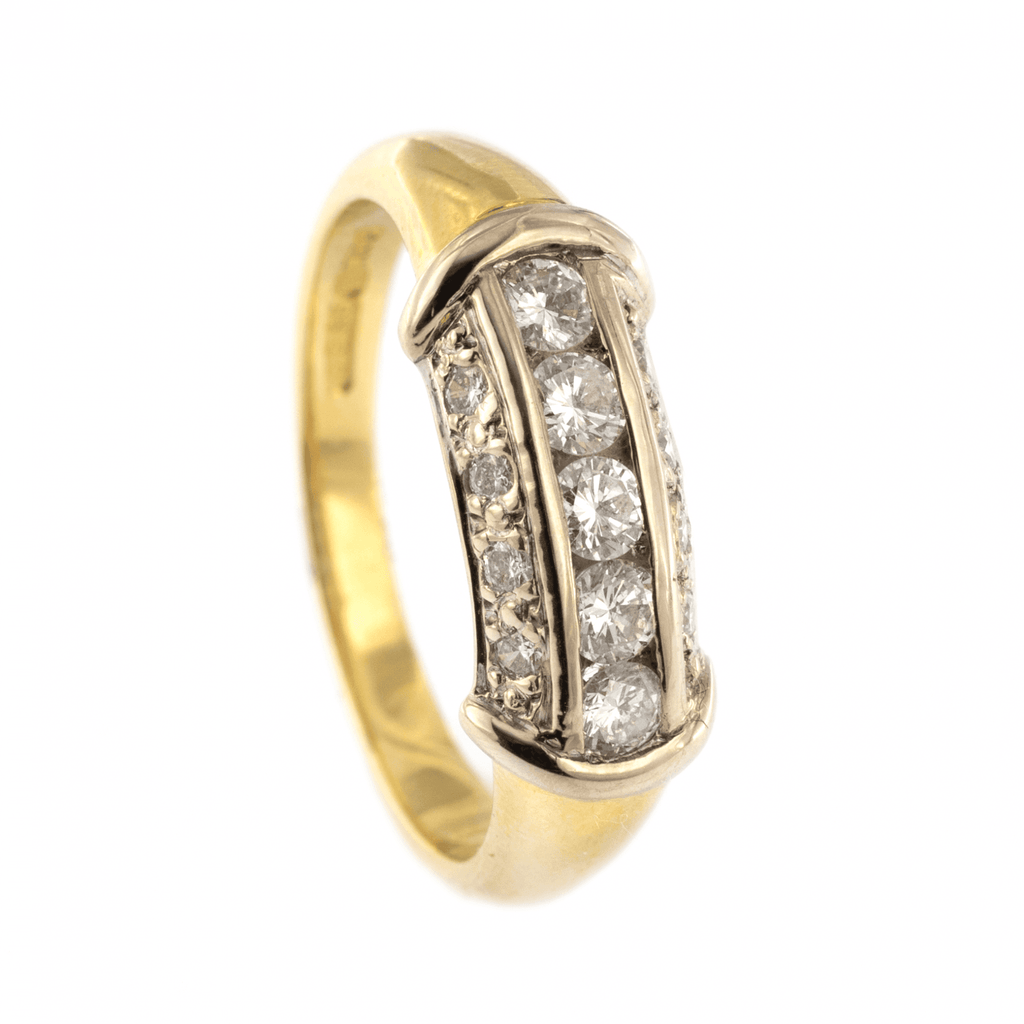 18ct Yellow Gold Diamond 21 Stone 0.75ct Fancy Ring