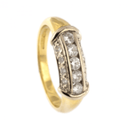 18ct Yellow Gold Diamond 21 Stone 0.75ct Fancy Ring