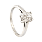 18ct White Gold Rectangular Cushion Diamond 1.01ct Single Stone