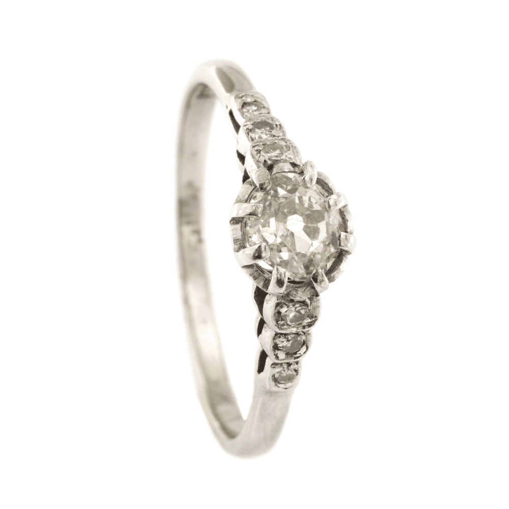 18ct White Gold Diamond 0.59ct Single Stone Ring