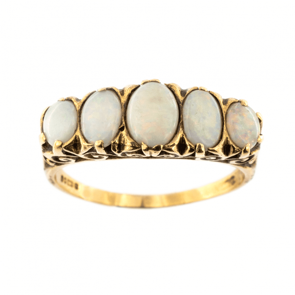 9ct Yellow Gold Opal 5 Stone Ring