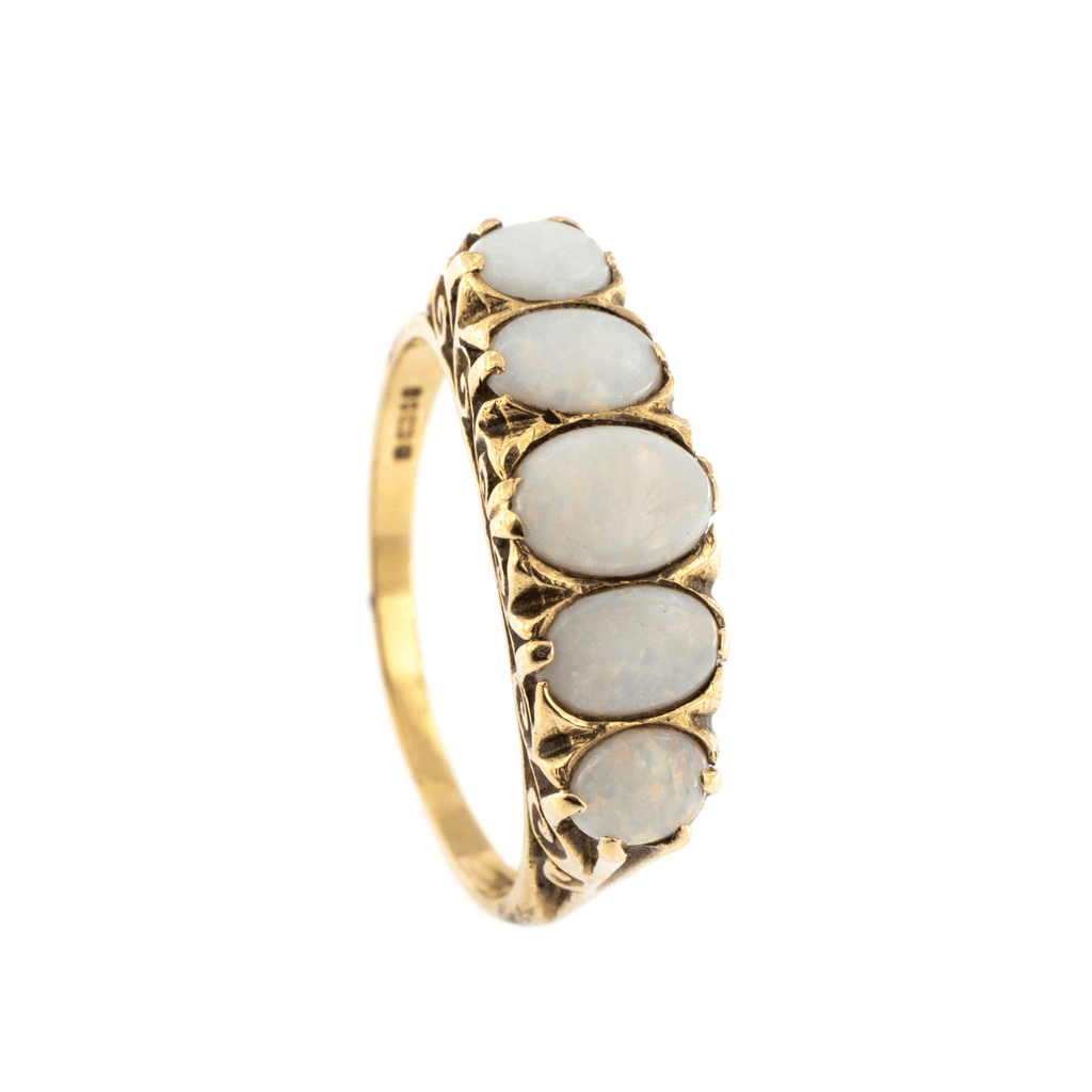 9ct Yellow Gold Opal 5 Stone Ring