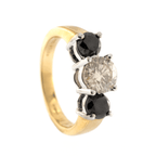 18ct Yellow Gold Diamond Black & White 0.92ct Ring