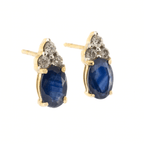 9ct Yellow Gold Sapphire & Diamond Studs
