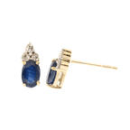 9ct Yellow Gold Sapphire & Diamond Studs