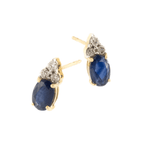 9ct Yellow Gold Sapphire & Diamond Studs