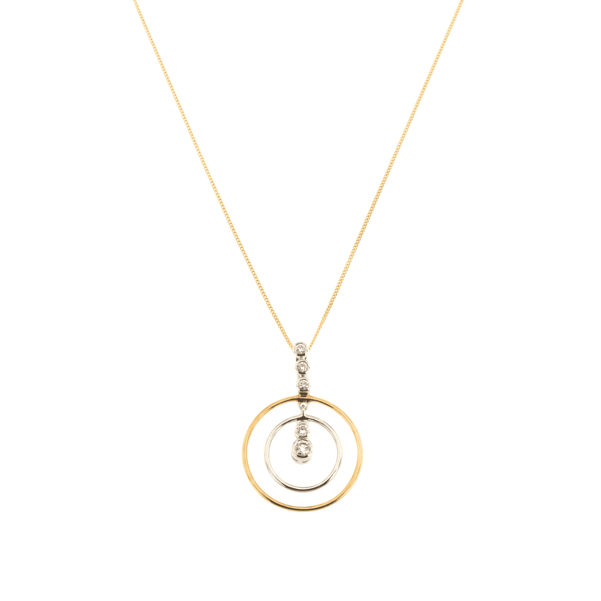 18ct Diamond Circular Pendant & Chain