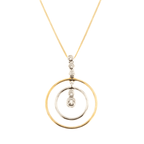 18ct Diamond Circular Pendant & Chain