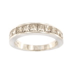 9ct White Gold 12 Princess Channel   1/2 Etertnity 1.50ct