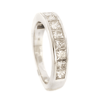 9ct White Gold 12 Princess Channel   1/2 Etertnity 1.50ct