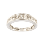 9ct White Gold Diamond Princess 11 Stone 1.00ct 1/2 Et