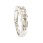 9ct White Gold Diamond Princess 11 Stone 1.00ct 1/2 Et