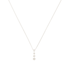 9ct White Gold Diamond 3 Stone Pendant & Chain