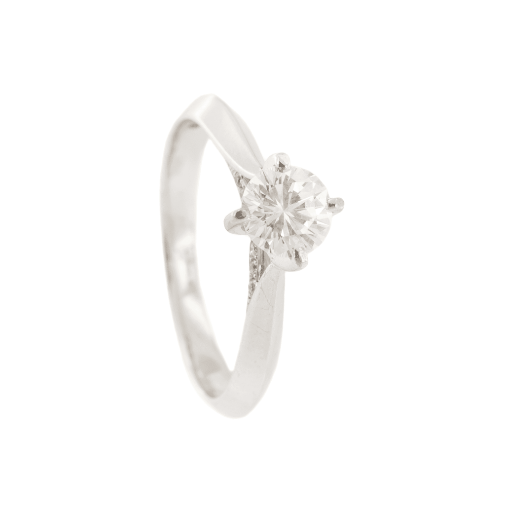 18ct White Gold Single Stone Diamond Ring 0.52ct