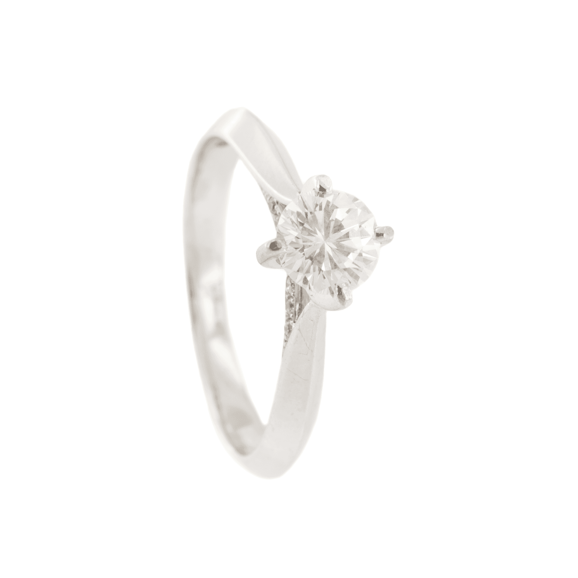 18ct White Gold Single Stone Diamond Ring 0.52ct