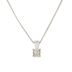 9ct White Gold Diamond 0.15ct Pendant & Chain