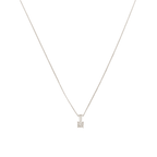 9ct White Gold Diamond 0.15ct Pendant & Chain