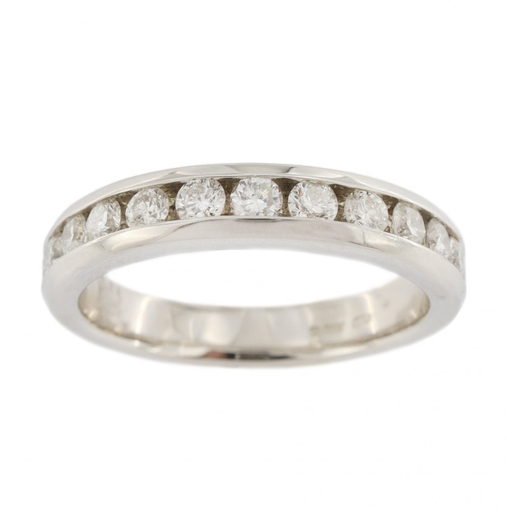 Platinum 15 stone Diamond 0.75ct 1/2 Eternity Ring