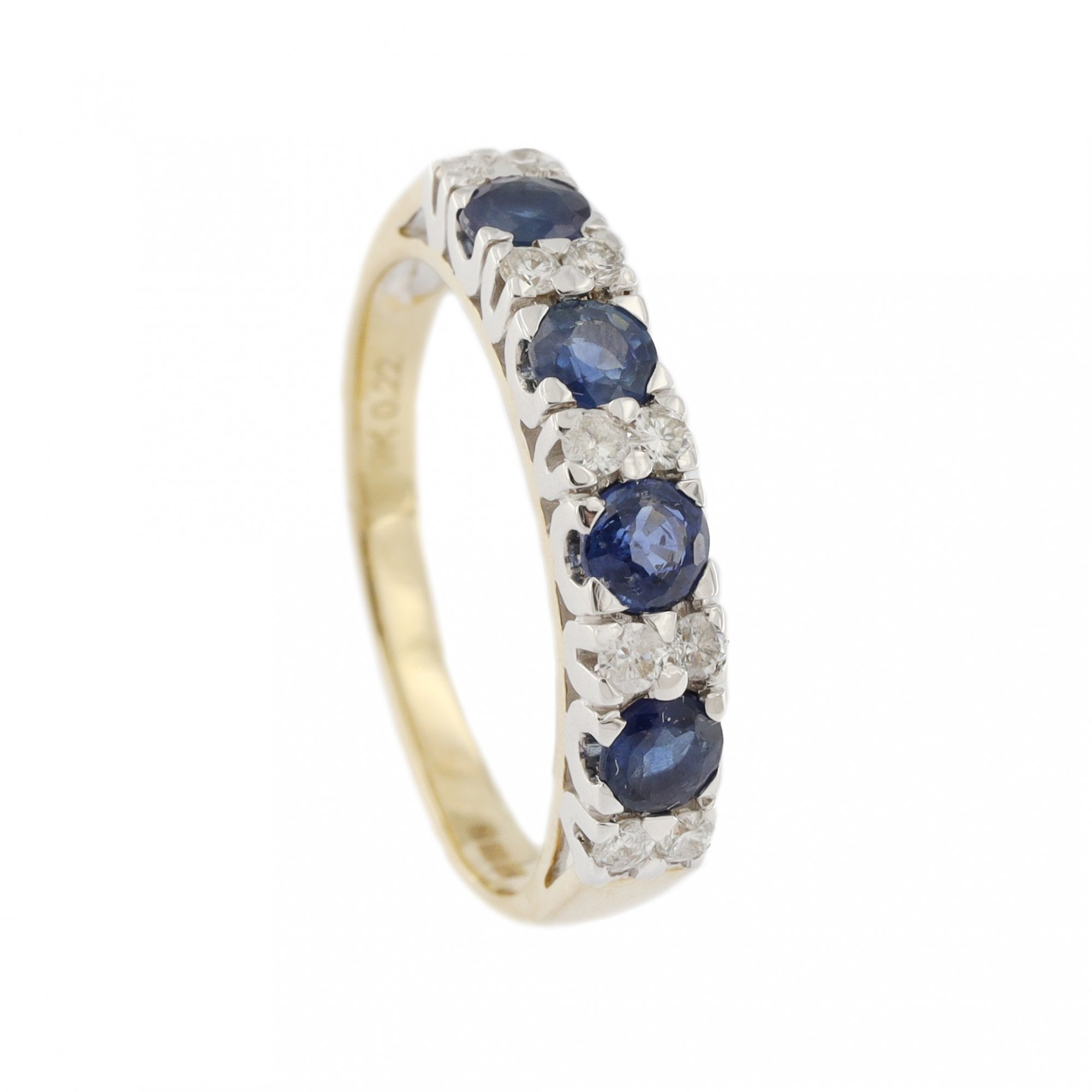 9ct Yellow Gold Sapphire & Diamond 1/2 Eternity