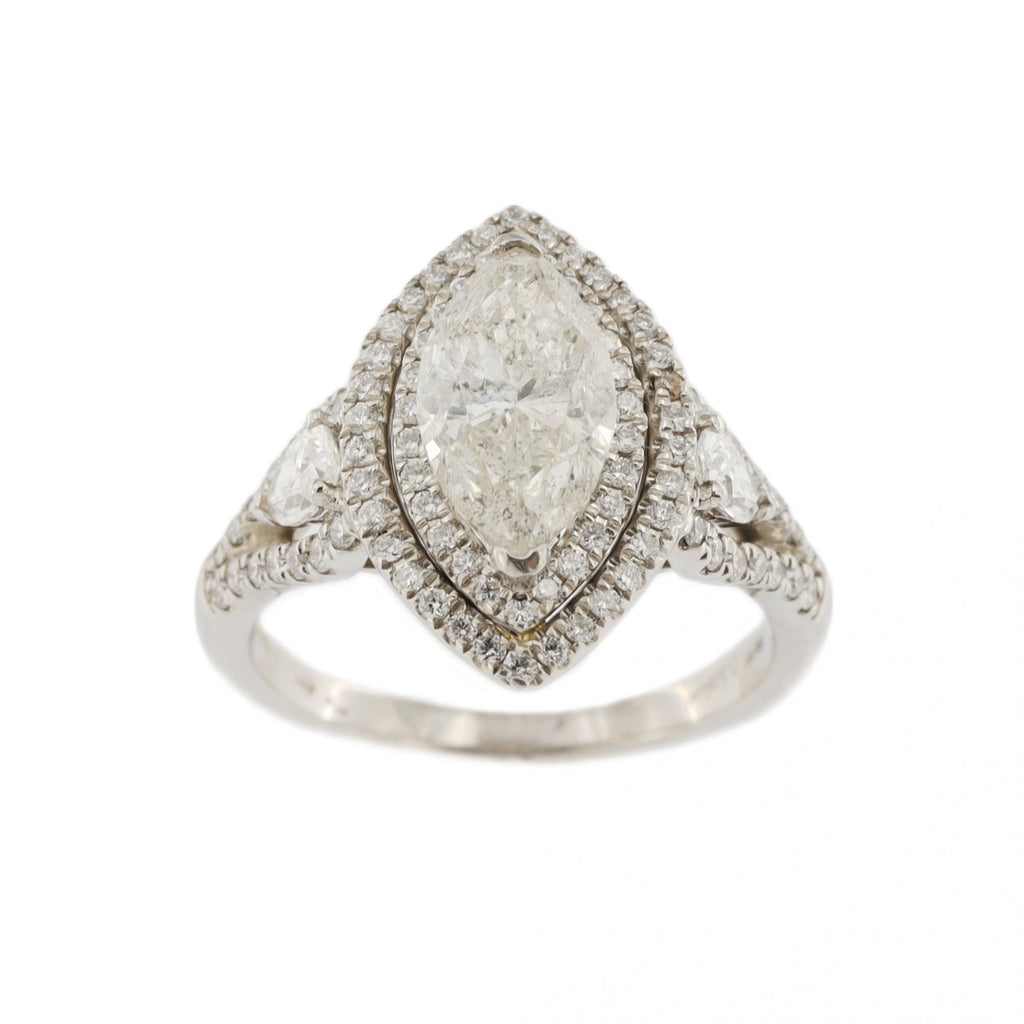 Platinum Diamond 1.60ct  Marquise (C) Single Stone Ring
