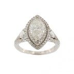 Platinum Diamond 1.60ct  Marquise (C) Single Stone Ring