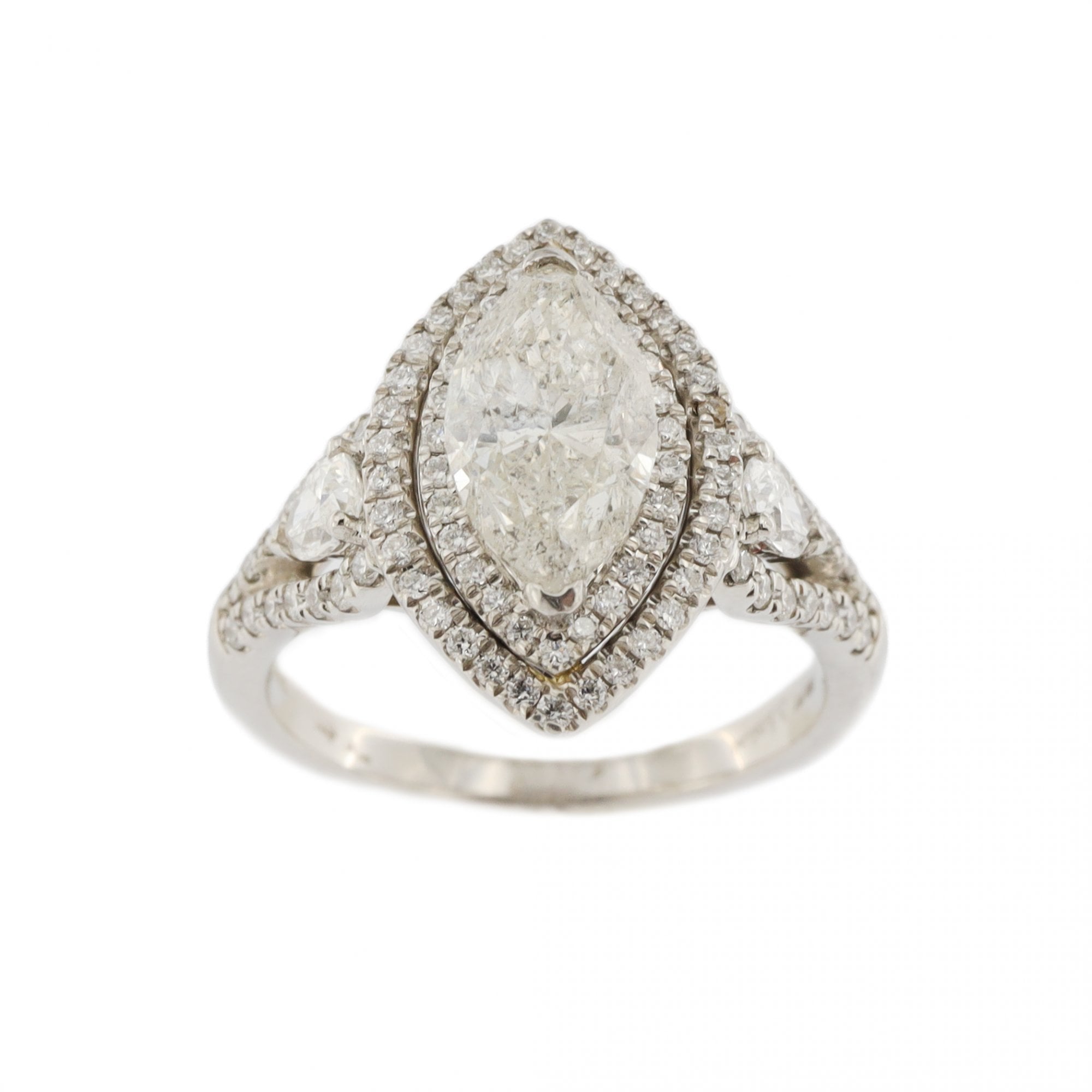 Platinum Diamond 1.60ct  Marquise (C) Single Stone Ring