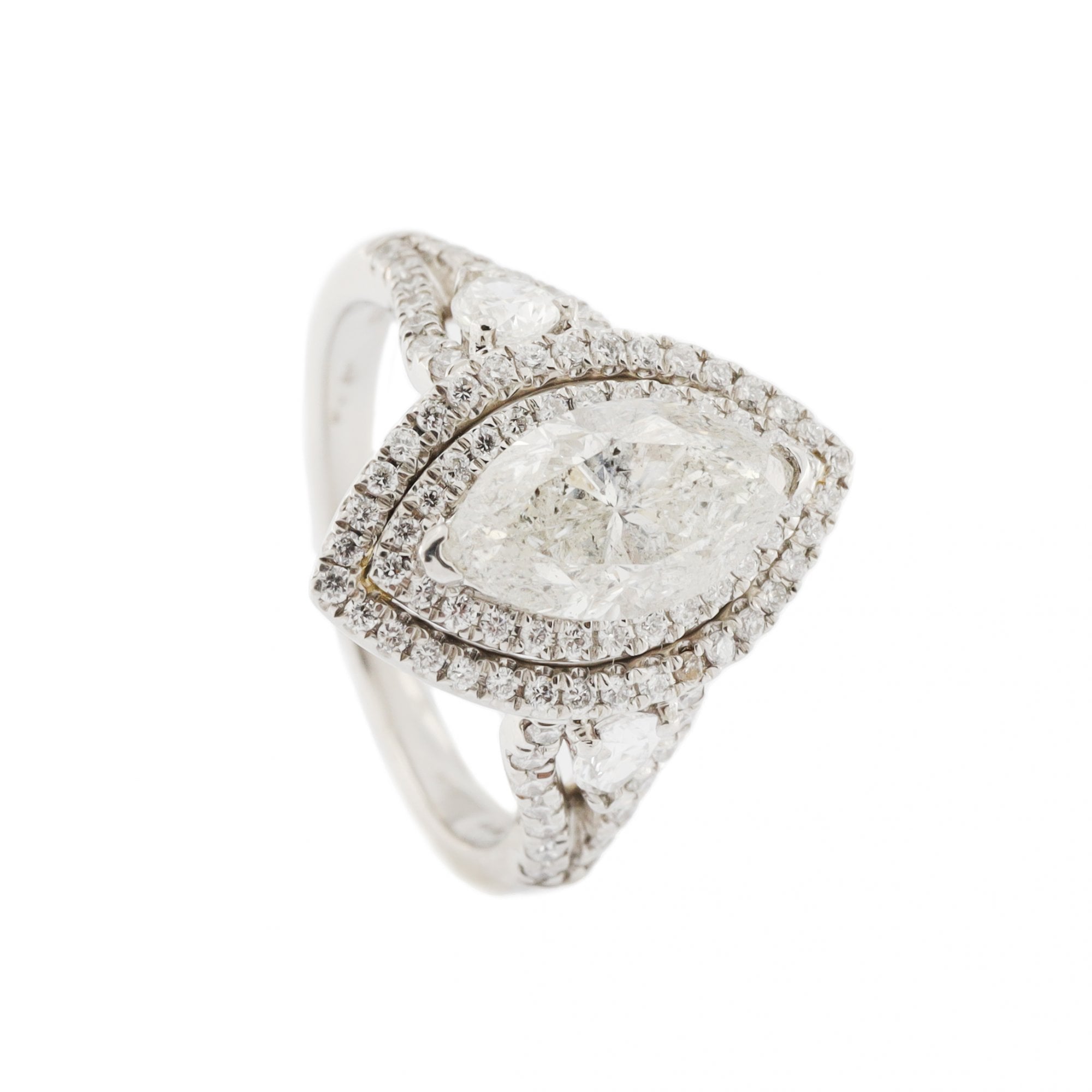 Platinum Diamond 1.60ct  Marquise (C) Single Stone Ring