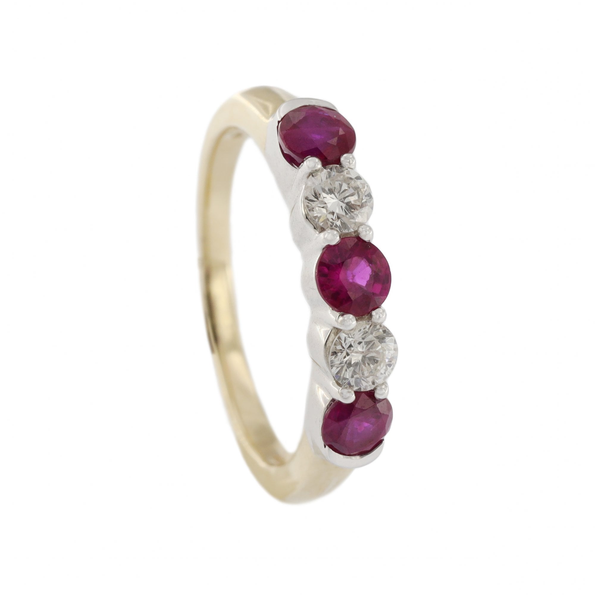 9ct Yellow Gold Ruby & Diamond 1/2 Eternity