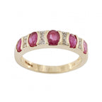 9ct Yellow Gold Ruby & Diamond 1/2 Eternity Ring
