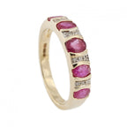 9ct Yellow Gold Ruby & Diamond 1/2 Eternity Ring