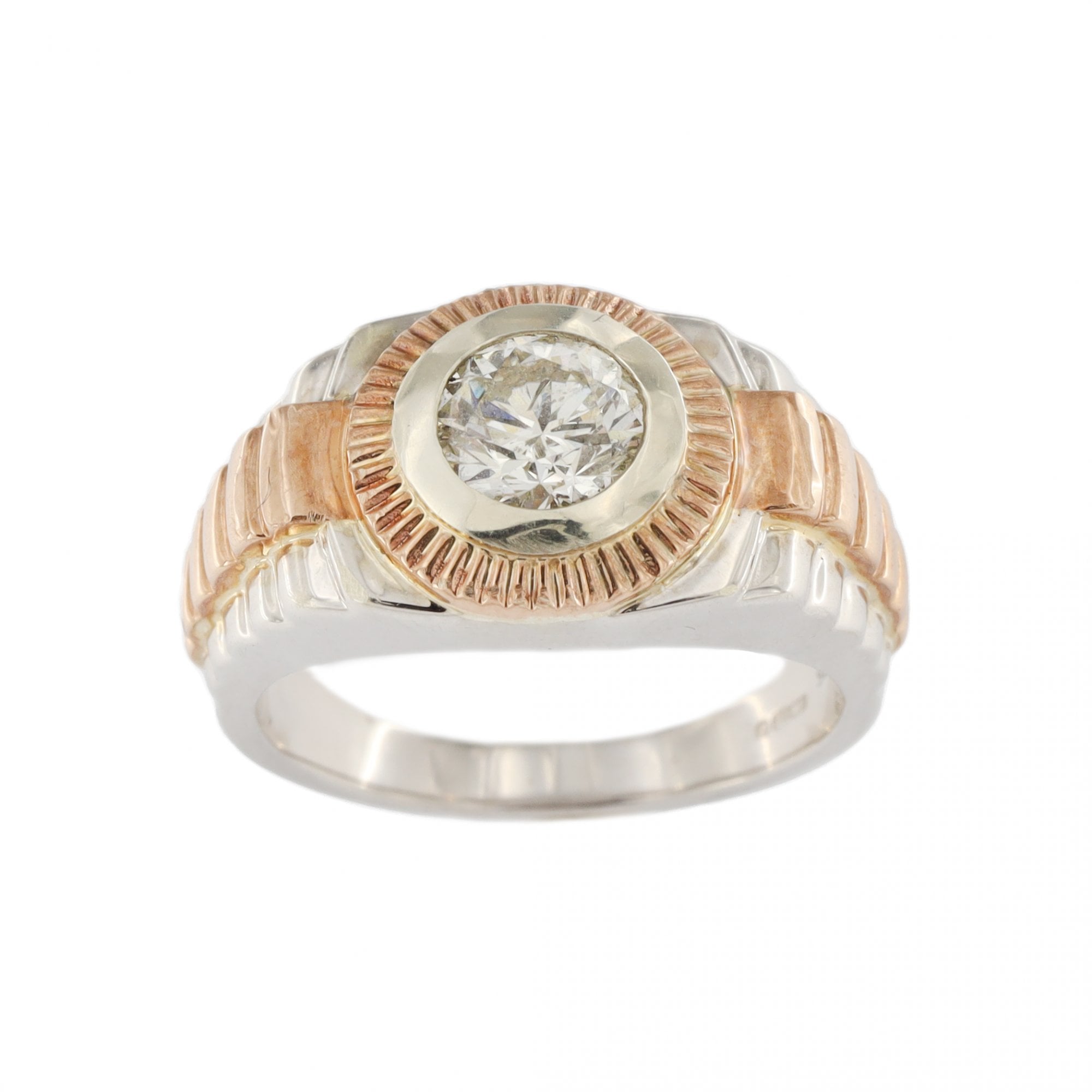9ct White & Rose Gold Gts Diamond (Rolex)  Style1.00ct Ring