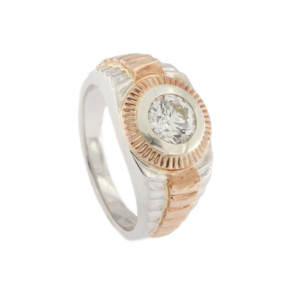 9ct White & Rose Gold Gts Diamond (Rolex)  Style1.00ct Ring