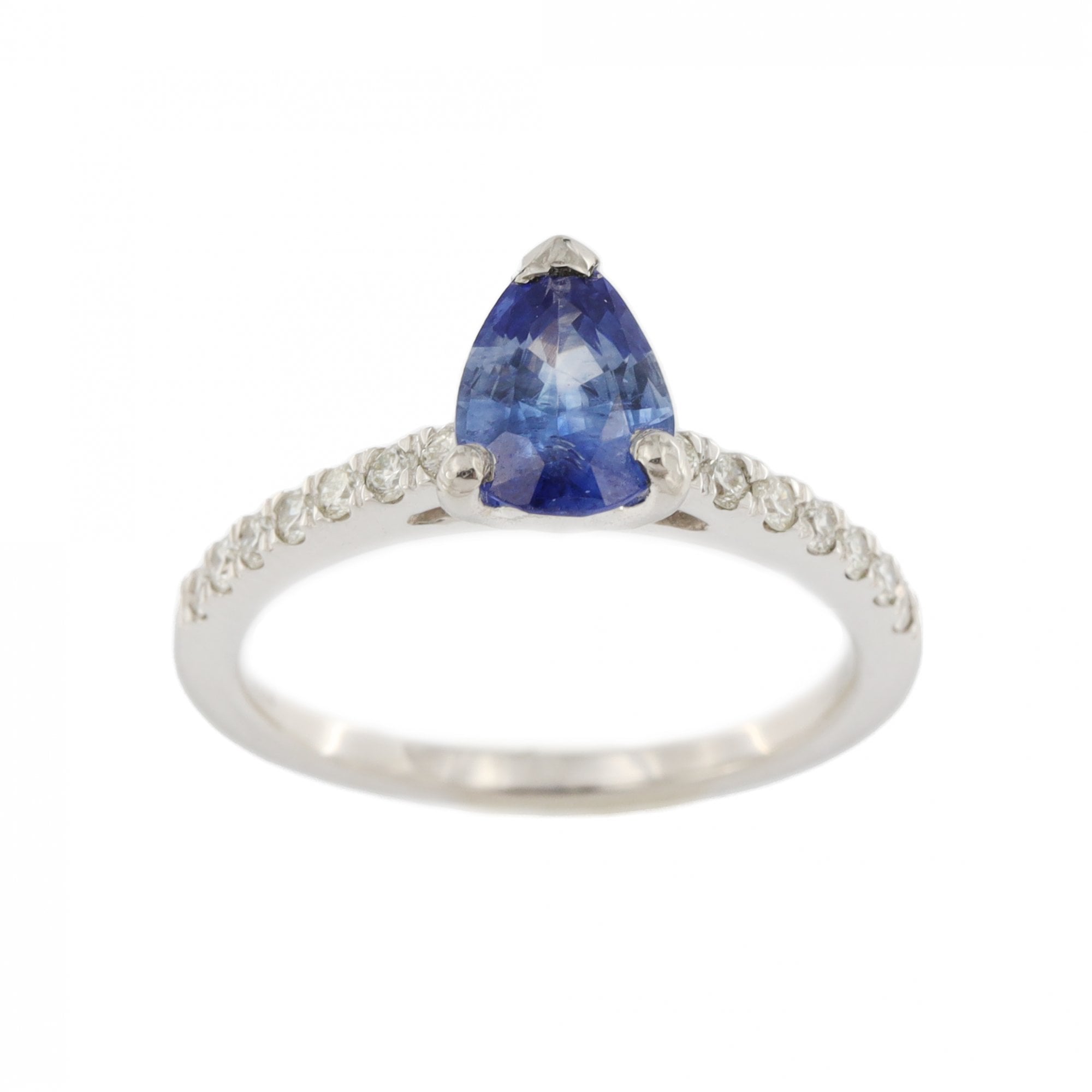 Platinum 0.75ct Sapphire & Diamond Single Stone Ring