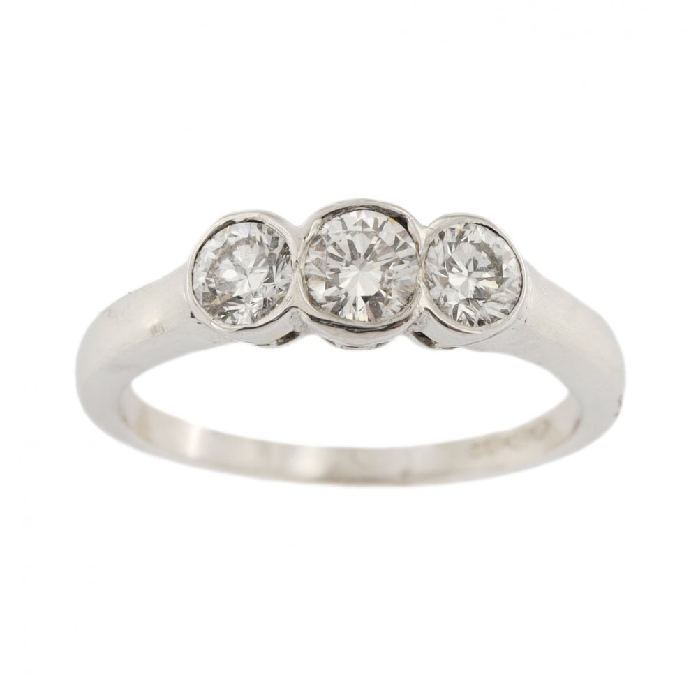 Platinum 3 Stone Diamond 0.75ct Ring