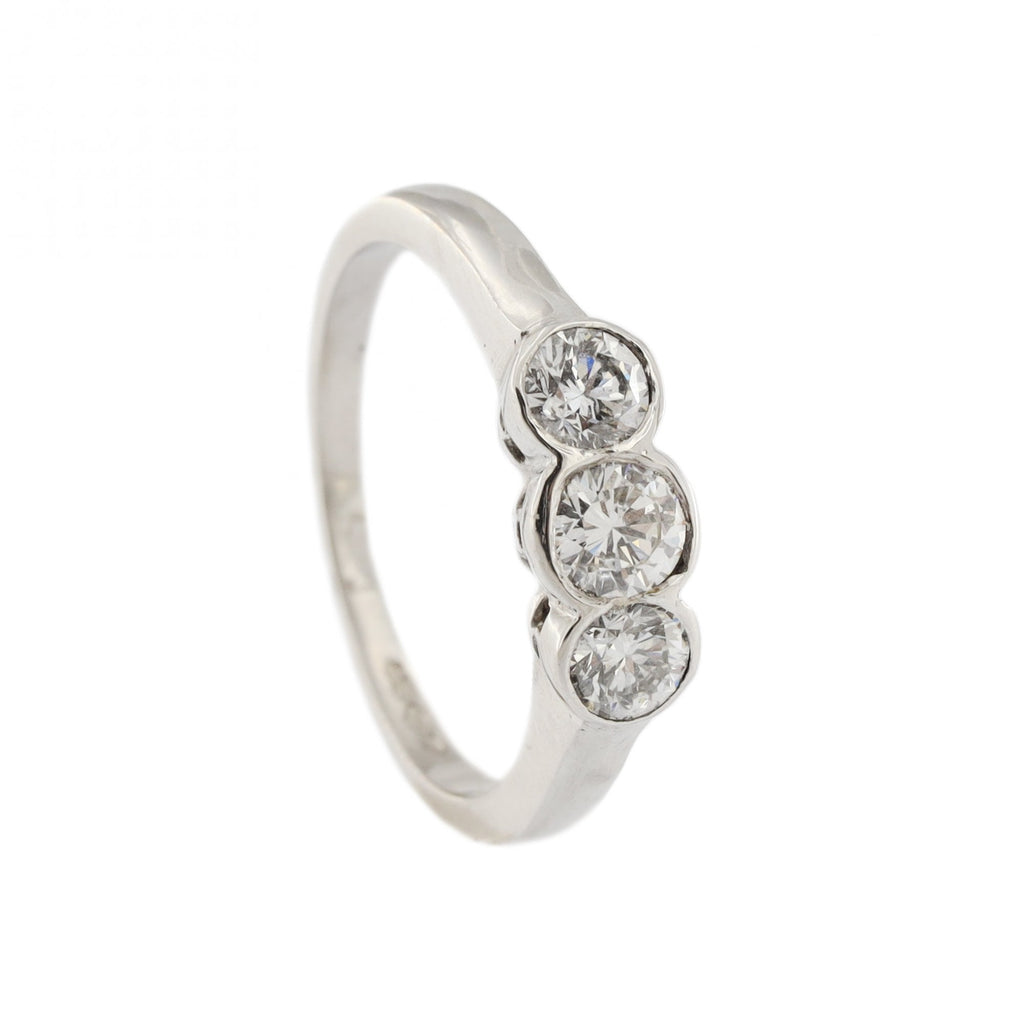 Platinum 3 Stone Diamond 0.75ct Ring