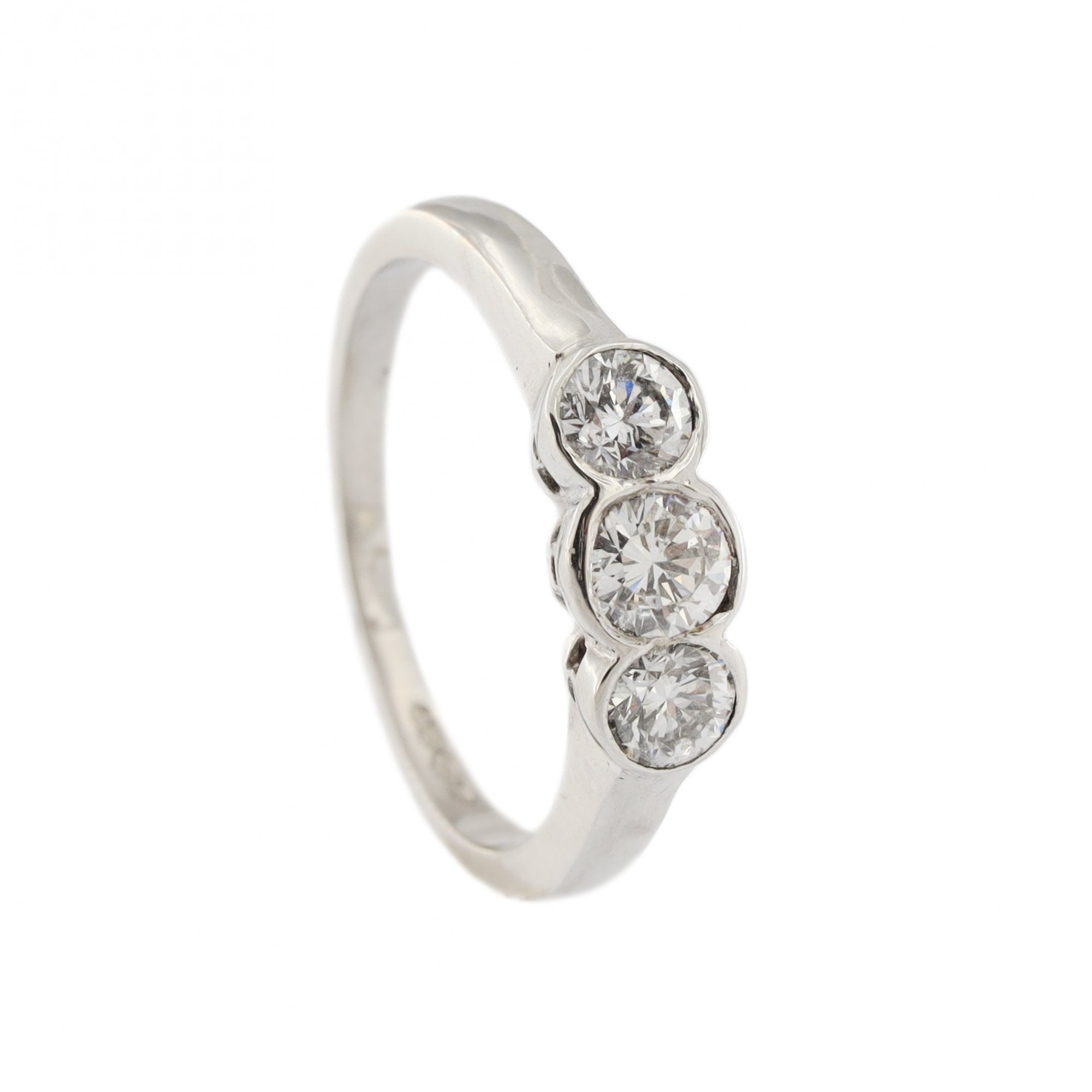 Platinum 3 Stone Diamond 0.75ct Ring