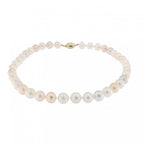 Silver Gilt Clasp Fresh Water Pearl Necklet 10.7mm 17"