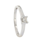 9ct White Gold Diamond Princess Cut 0.15ct Single Stone Ring