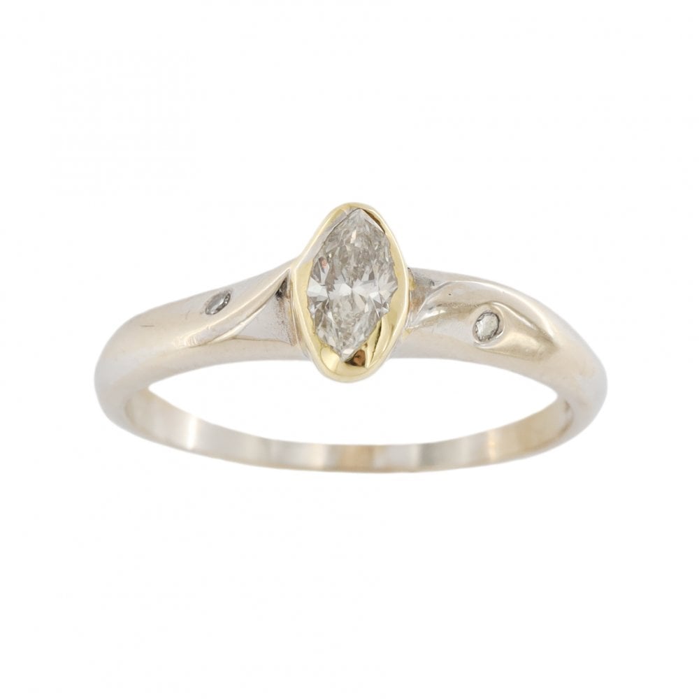 18ct White Gold Diamond Marquise 0.25ct Approx