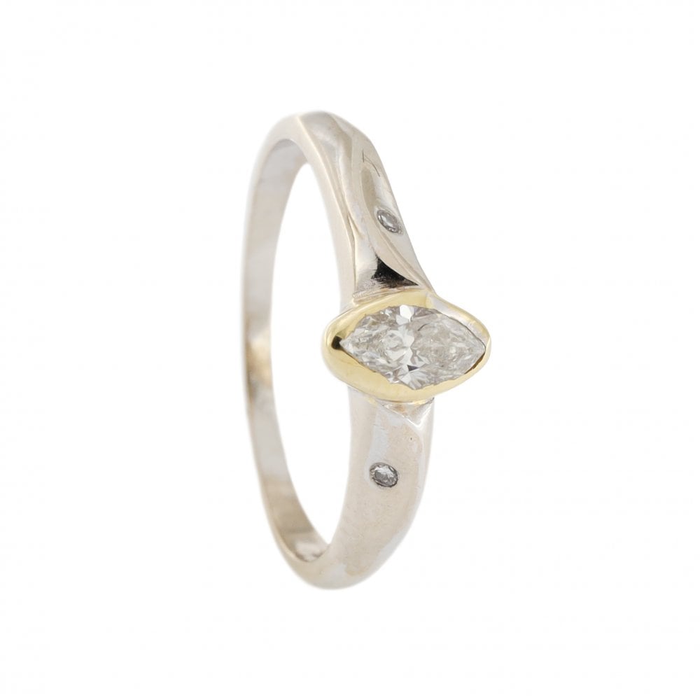 18ct White Gold Diamond Marquise 0.25ct Approx
