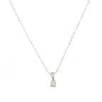 9ct White Gold Diamond Princess Cut 0.20ct Pendant & Chain