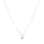 9ct White Gold Diamond Set Cluster Pendant & Chain