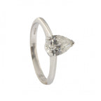 Platinum Diamond Pear 1.01ct Single Stone Ring